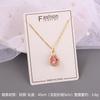 Luxury Drop Water Shaped Zircon Pendant Necklace Geometric Stainless Steel Choker Jewelry Birthday Gifts For Women Girls