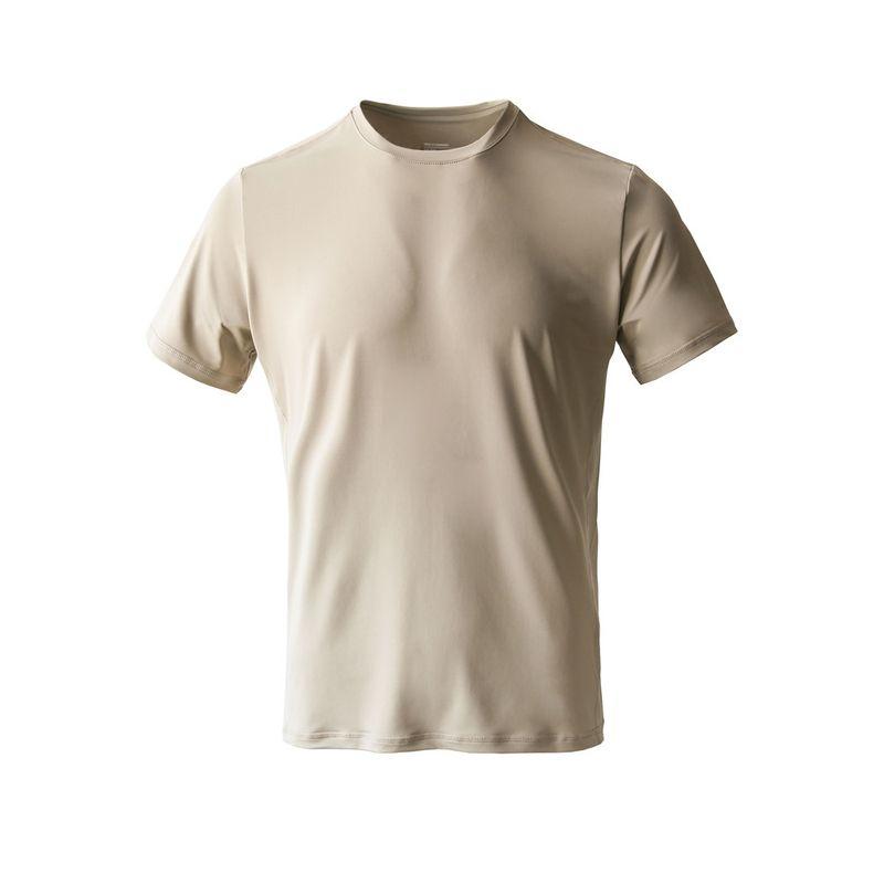 Niaojia Outdoor Sports Ice Silk Mesh Quick-Drying Breathable T-Shirt Men s Short-Sleeved Summer Fitness Sweatshirt Export T-Shirt Desert Color 2XL