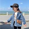 Girls' Jean Jacket Solid Color Polo Collar Children's Casual Tops