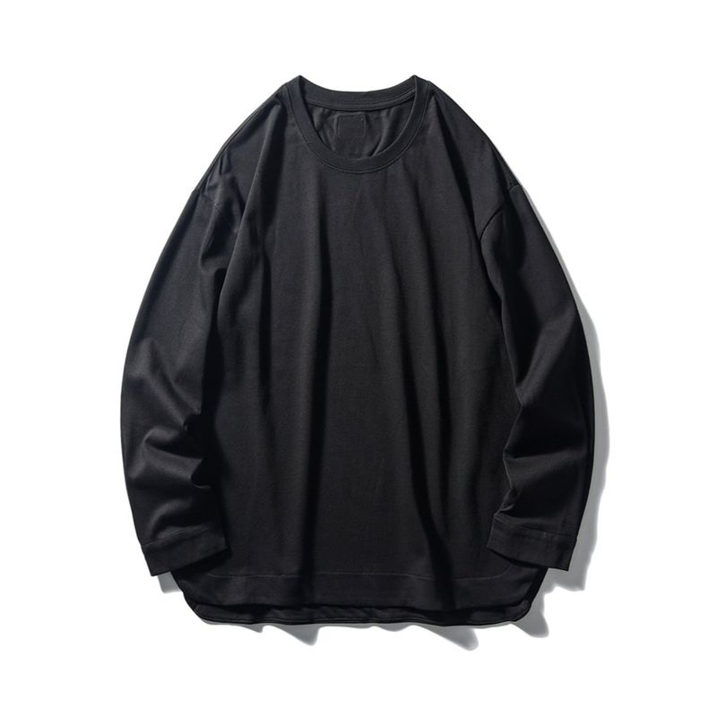 Amei Kaji Heavyweight Pure Cotton 320g Long-Sleeve T-Shirt for Men, Spring and Autumn Loose Mountain Style Base Shirt, Export All-Cotton Tee