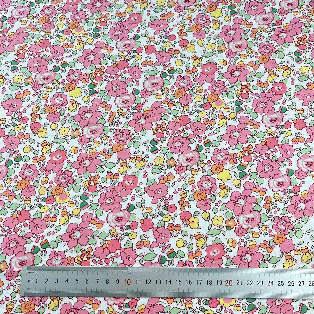 Liberty Style Floral Poplin Fabric 145cm Wide Digital Print 100% Cotton Soft for Girls Dresses Skirts DIY Sewing Craft Materials