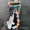 Cute Cartoon Rabbit Plush Phone Chain Handmade Beaded 3D Candy Phone Case Strap Adorable Keychain Pendant