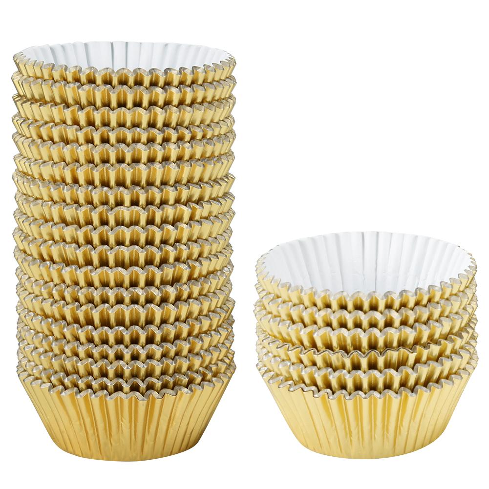 500PCS Aluminum Foil Paper Cake Cup Cupcake Liners Muffin Cases Kitchen Baking Tools
