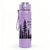 1PC Pine Forest Text Graphic 750ml Color Plastic Sports Water Bottle Leakproof Flip Straw Lid Suitable for Sports Office Home Use