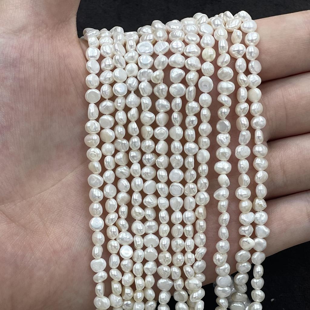 1Strand Natural Freshwater White Nugget Pearl Beads 3-4mm, 36cm Loose Beads For DIY Bracelet Necklace Jewelry Making