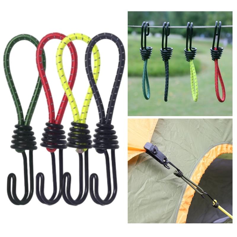 10Pcs Tent Fixing Cord Elastic Rope Cord Hook for Outdoor Camping Canopy Tarp