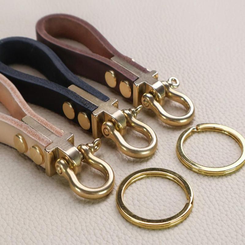 Premium Heavy Duty Brass Keychain Clasp Screw Lock Buckle Rust-Resistant Motorcycle Car Key Organizer for Riders Gifts