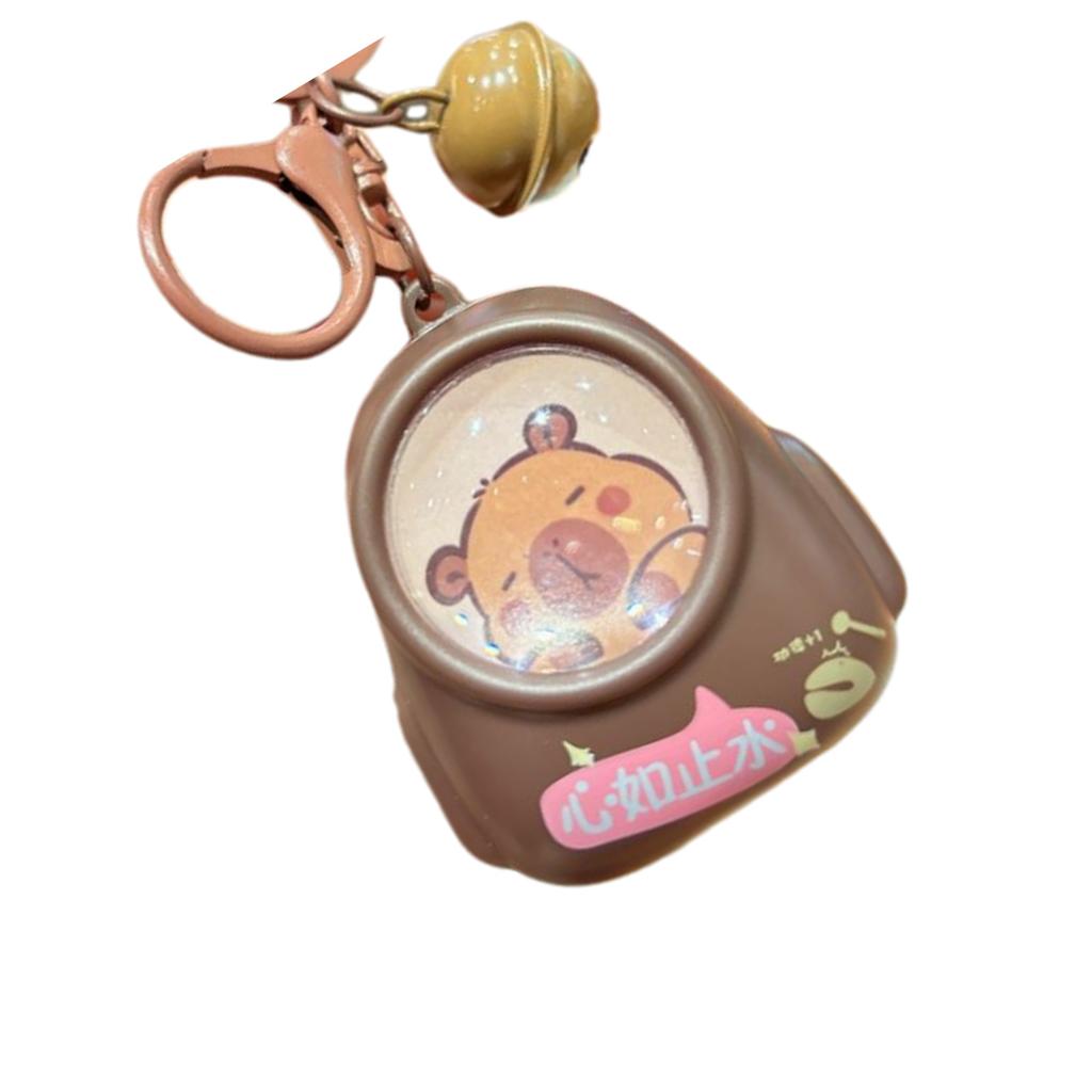 Leuchtende Capybaras Schlüsselanhänger Tragbarer Cartoon Raumkapsel Anhänger für Rucksack Stilvolles Tier Nachtlicht Schlüsselring