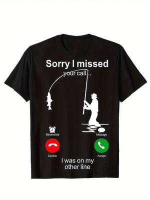 Vibrant Funny Fishing Man Graphic Print Short Sleeve Shirt - Relaxed Fit, Breath Unisex T-Shirt