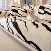 New Nordic Style Thickened High End Zebra Stripe Anti Slip And Cat Scratch Warm Sofa Cover Living Room Plush Sofa Cover