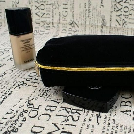 Large Capacity Youth Makeup Travel Clutch - Black Embroidered Handbag Pouch
