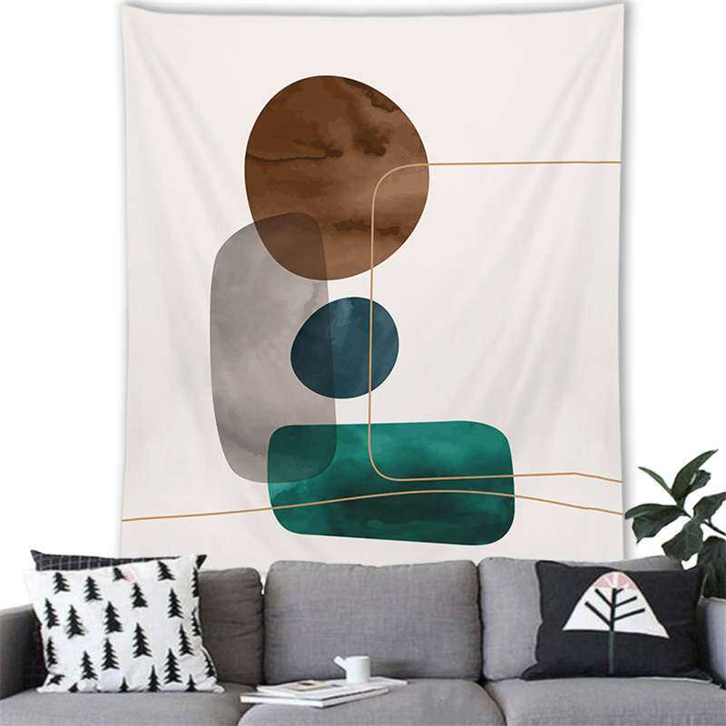 Nordic Marmorino Minimalist Landscape Digitalprinted Polyester Tapestries Living Rooms Bedrooms Macrame Wall Hanging Room