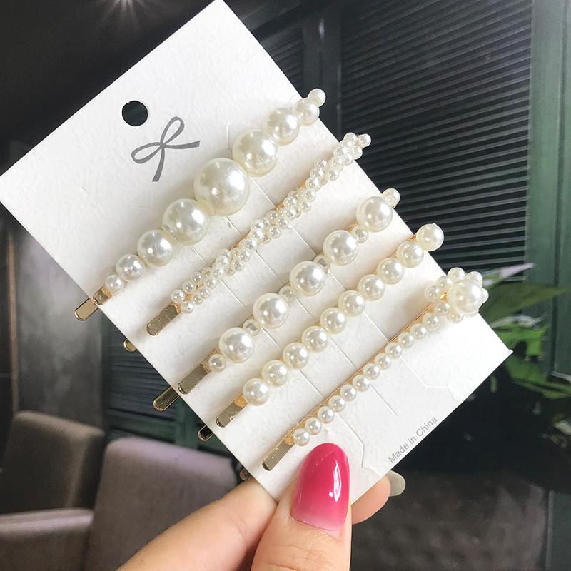 Fashion Hair Pins Side Clip Set Sweet Acrylic Waterdrop Hair Barrettes For Women Girls Korean Geometric Hair Accessories Jewelry