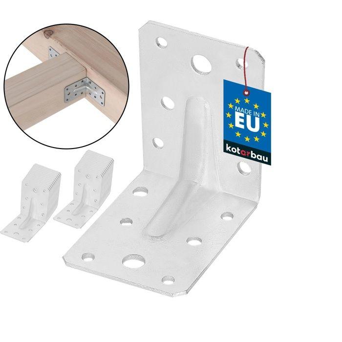 KOTARBAU Set De 25 Pièces Équerres Métalliques 70 X 70 X 55 Mm Angle De Construction, Connecteur D'angle De Poutre
