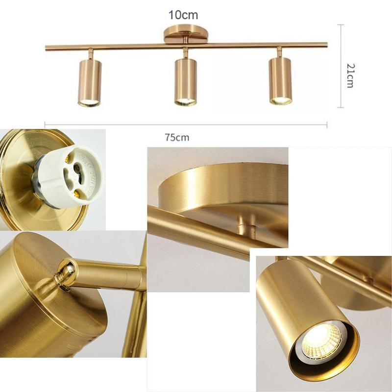 LED Track Light GU10 Ceiling Spot Light Fixture for Living Room Shop Kitchen Spotlight Track Lighting Rail Ceiling Lamp Gold