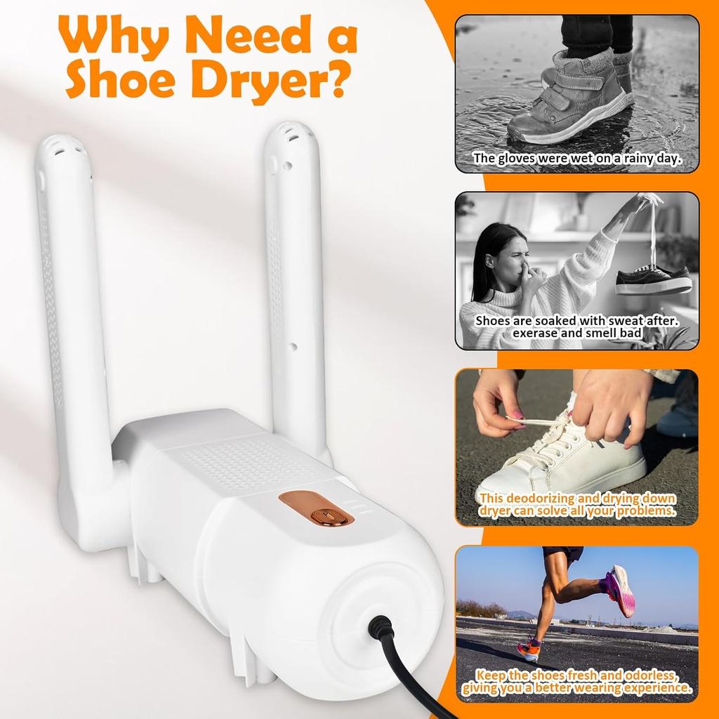 2025 New Electric Sneakertizer Glove Dryer with Intelligent Timer, Foldable Design & Quick Drying Electric Shoe Dryer