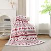 Plush Double Blanket With Christmas Snowflake Elk Printing Design Daily For