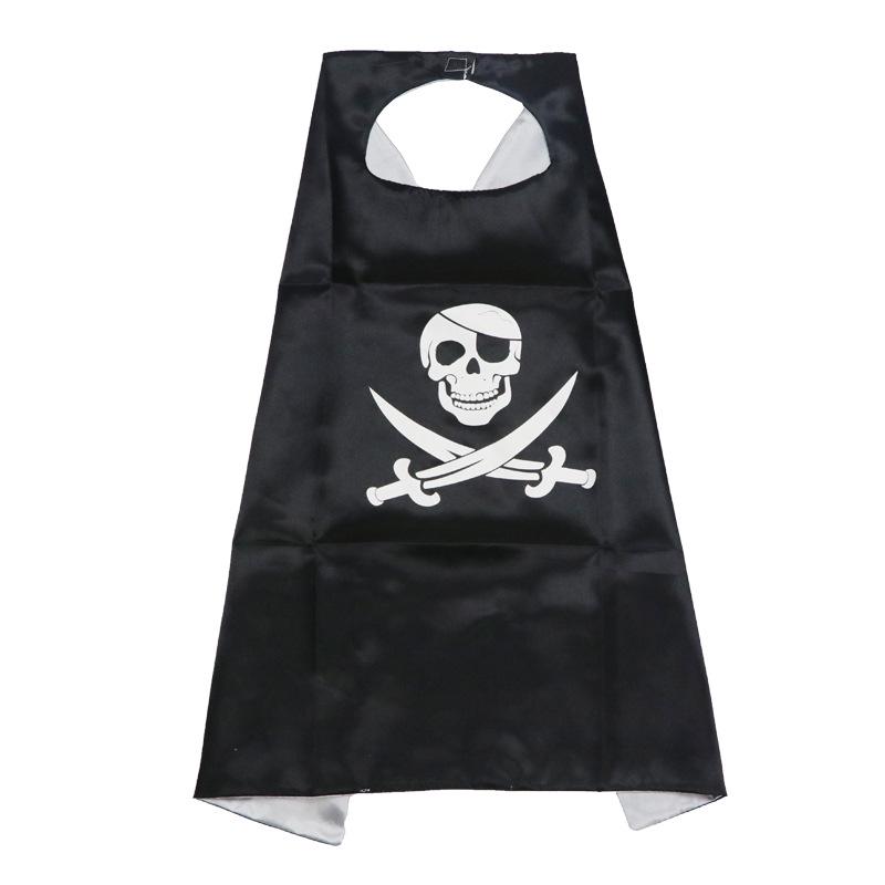 Pirate Costume Accessories: Skull Eye Patch, Hat, Hook, Flag, Telescope, Knife, and Gun for Halloween.