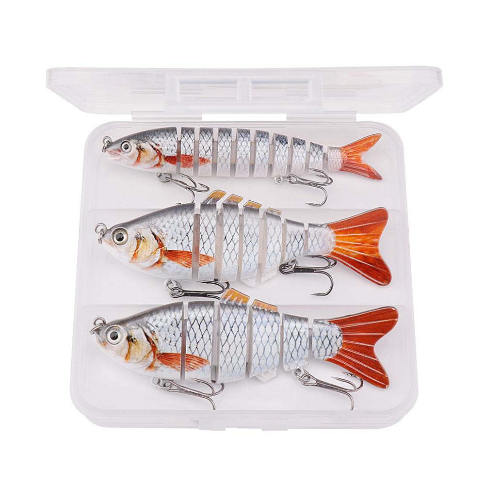 Set of 3 Artificial Baits Kit 10cm 17g Sinking Swimbait Crankbaits Premium Wobbler Lures for Pike Fishing