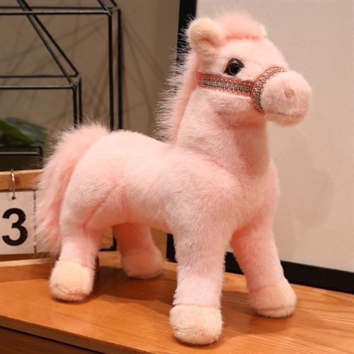 Cute Simulated Standing Posture Junchi Horse Plush Toy Doll Zodiac Horse Year Mascot Doll New Year