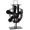Heat Operated Stove Fan with 5 Blades Black