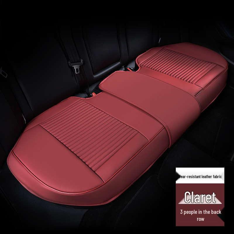 Universal Full Leather Car Seat Cushion Set - Four Seasons Breathable, Three-Piece, Cool and Durable