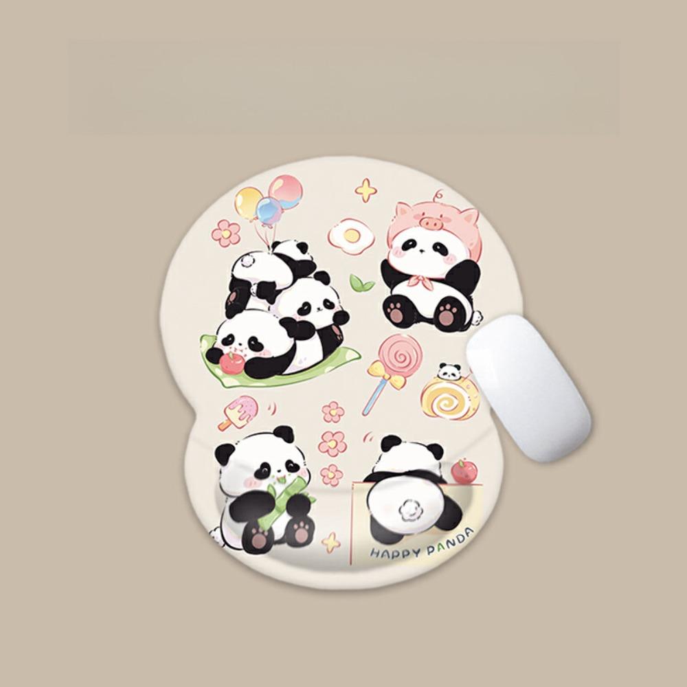 Hands Guard Panda Pattern Non-Slip Pad Wrist Rest Comfortable 3D Antiskid Mat Silicone Mouse Pad For Office Workers