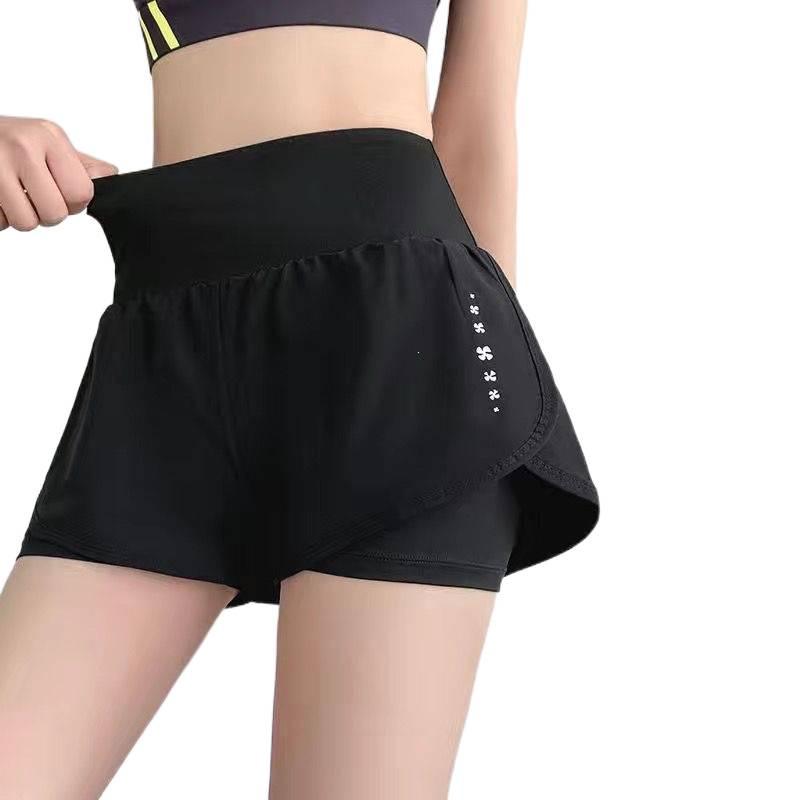 Women's Quick-Dry Yoga Pants with Built-In Shorts - Anti-Exposure, Summer Fitness, Running Training, 3/4 Length