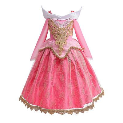 Vestido de Princesa Aurora para Meninas Cosplay Bela Adormecida Uma Alça Vestido da Moda Aniversário de Meninas