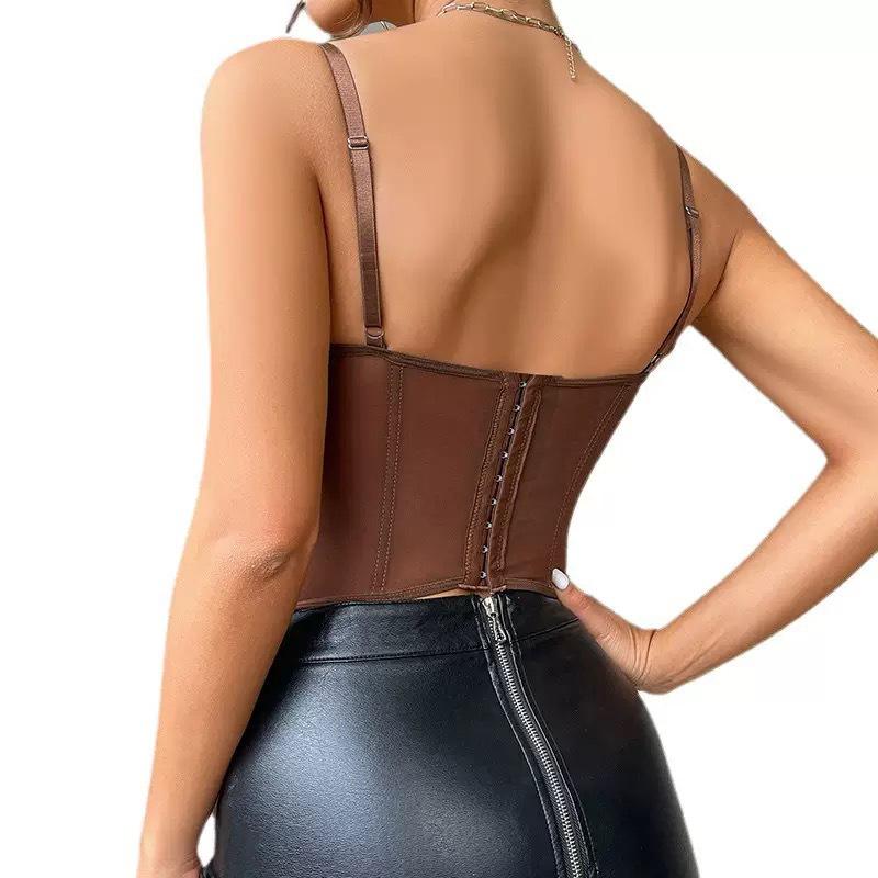 Women’s Corset Sexy Lace Ruffled Push Up Bodysuit Hot Girl’s Going Out Wear Crop Top Style Waistcoat Party Strap Tank Top