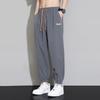 Summer Ice Silk Men's Pants Drooping Wide-leg Loose Sports Trend Straight Casual Pants