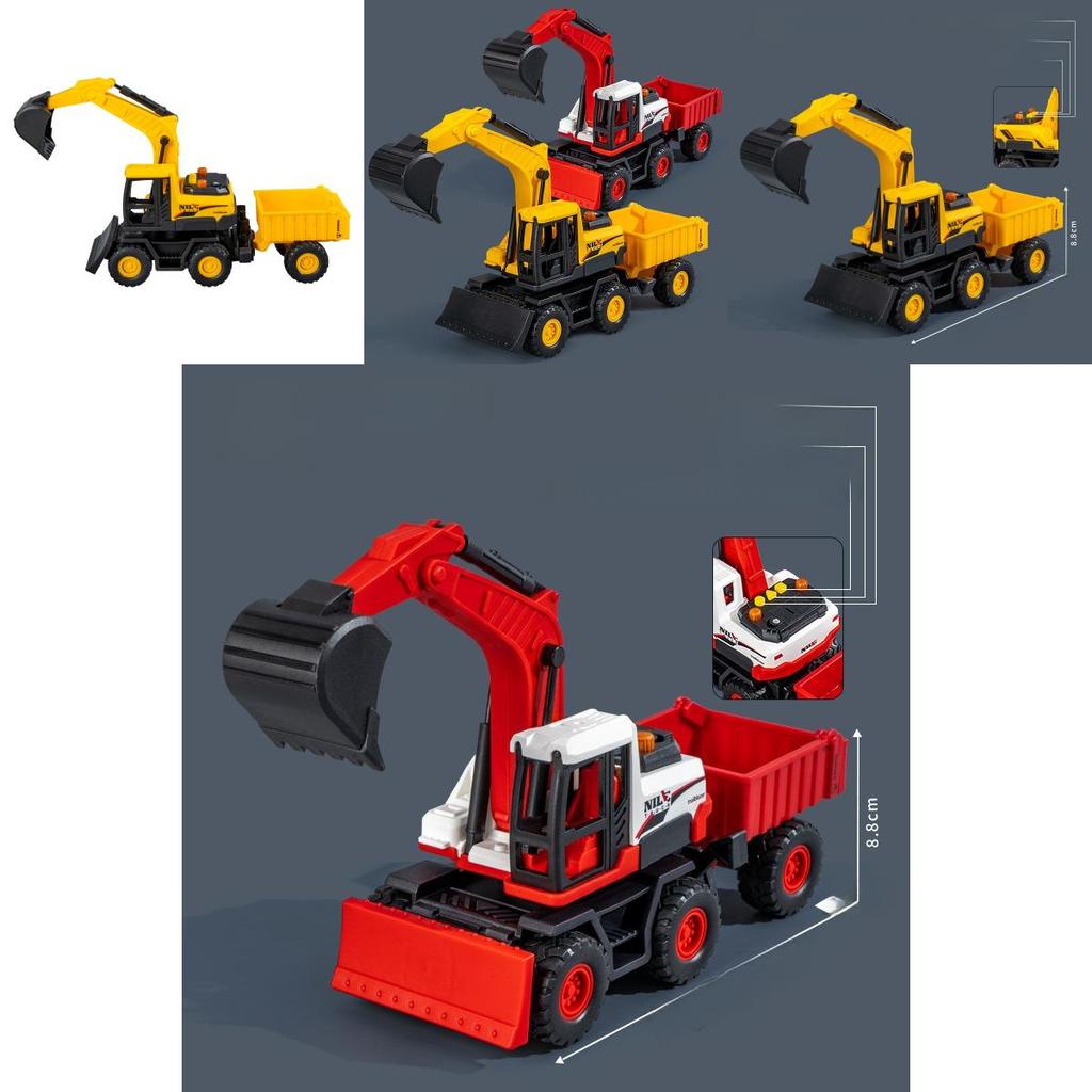 Excavator Toy Model With Flashing Lights And Sound For Childrens Play And Learning