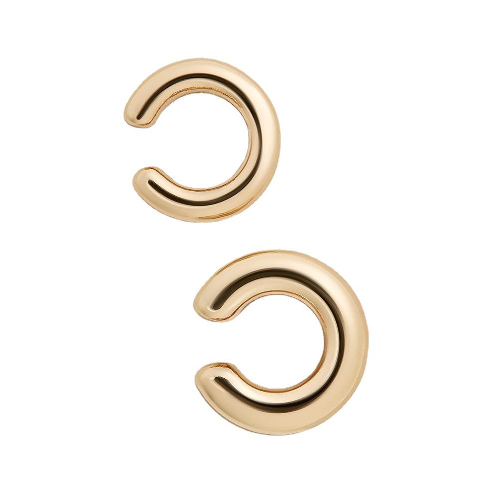 Asymmetrical Double Circle Metal Ear Cuff for Women