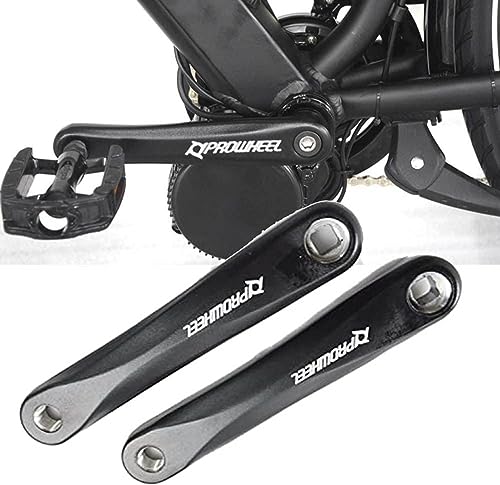 Prowheel Bike Crank Arms, 1 Pair with Square Holes, 152mm/160mm/165mm/170mm/175mm, Alloy 6061 Black, for Electric Bikes and Bicycles