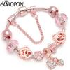 Love Heart Crystal Beads Charm Dropshipping Bracelets & Bangles Snake Chain Brand Bracelets for Women Fashion Jewelry Pulseira