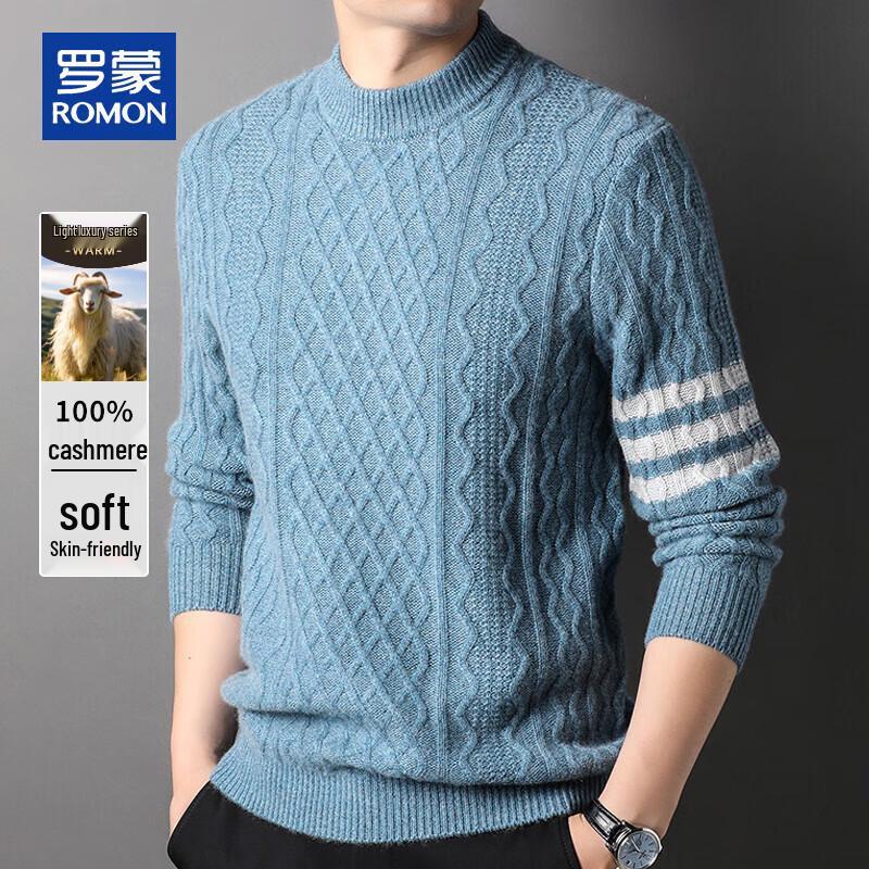 

ROMON Men s 100% Pure Cashmere Half High Collar Sweater M