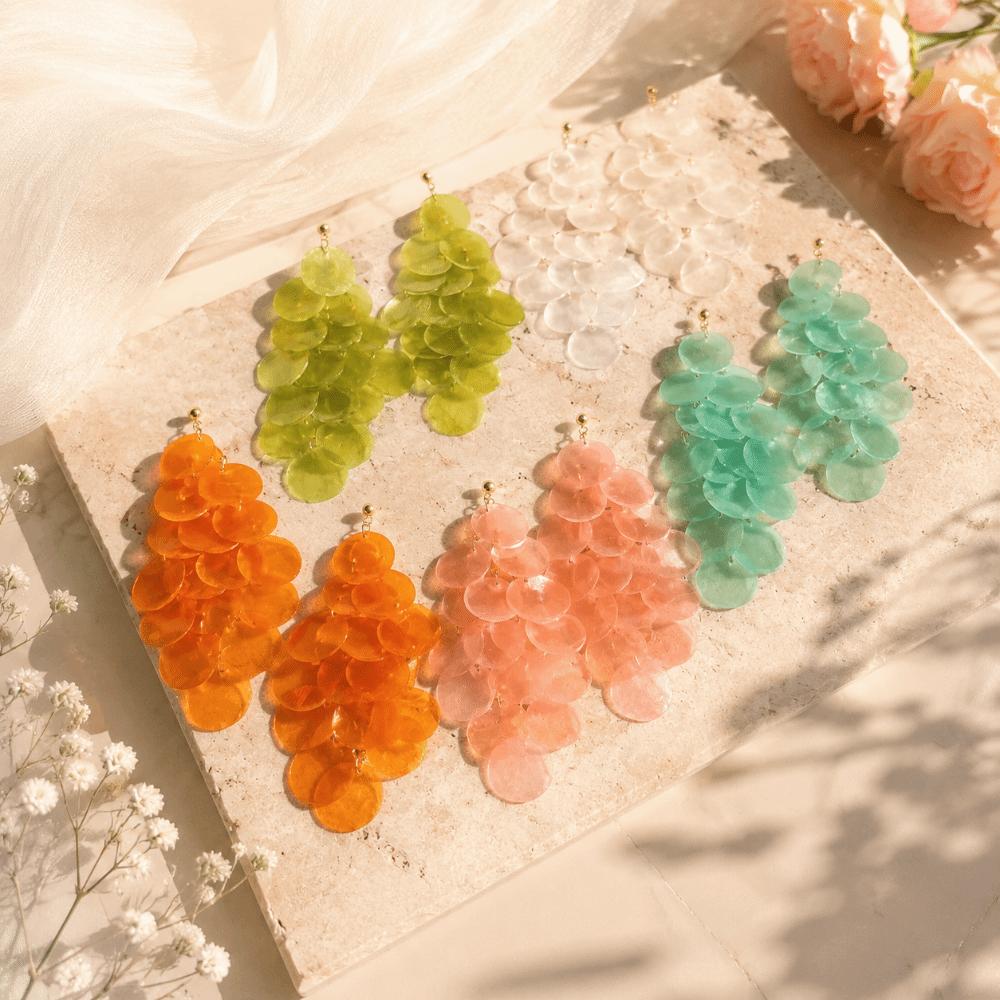 Elegant Tassel Drop Earring Bohemian Style Shell Pendant Stud Temperament Shell Earring  Travel