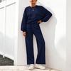 Women's 2 Piece Outfit Crewneck Sweatshirt and Wide Leg Pants for Casual Loungewear
