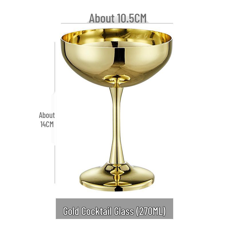 Creative High-Stemmed Stainless Steel Cocktail and Ice Cream Glass