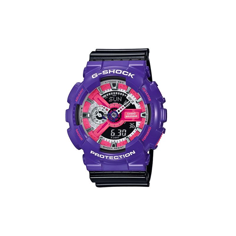 

Casio G-Shock YOUTH series fashion multi-functional waterproof shockproof anti-magnetic watch quartz movement resin strap Japanese and GA-110NC-6A фиолетовый