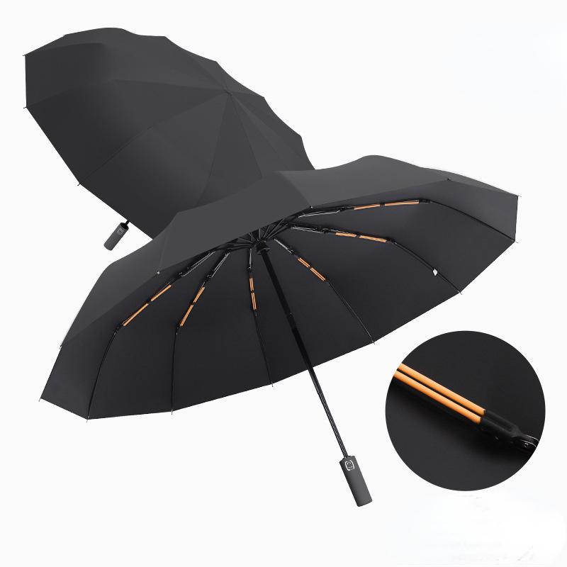 Windproof anti-UV Fully Automatic Large Umbrella 3 Folding Ribs Double Umbrella Travel Rain Men Women Umbrellas UPF Gift