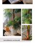 Indoor Artificial Fan-tailed Palm Tree: Large Green Potted Plant for Living Room Decoration