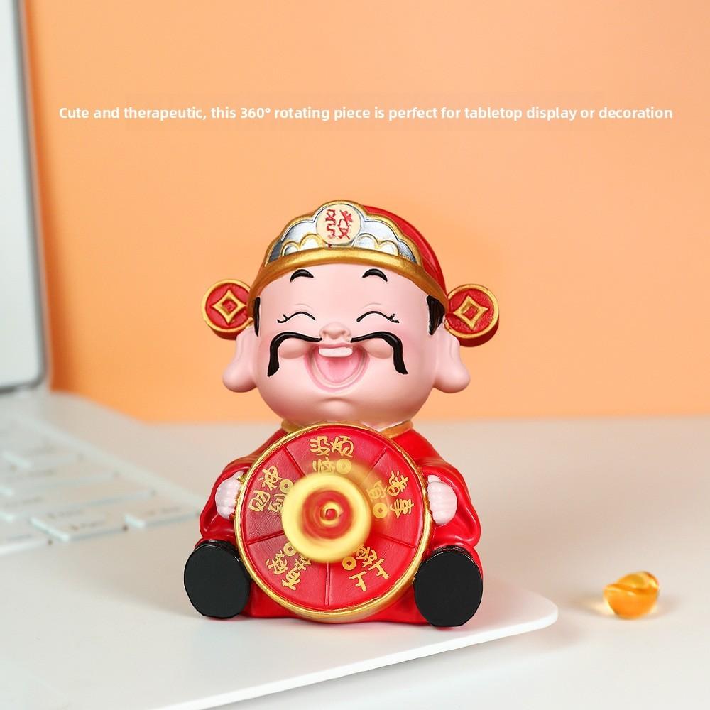 Prosperity Wealth God Resin Car Ornament With Lucky Symbols For New Year Gift
