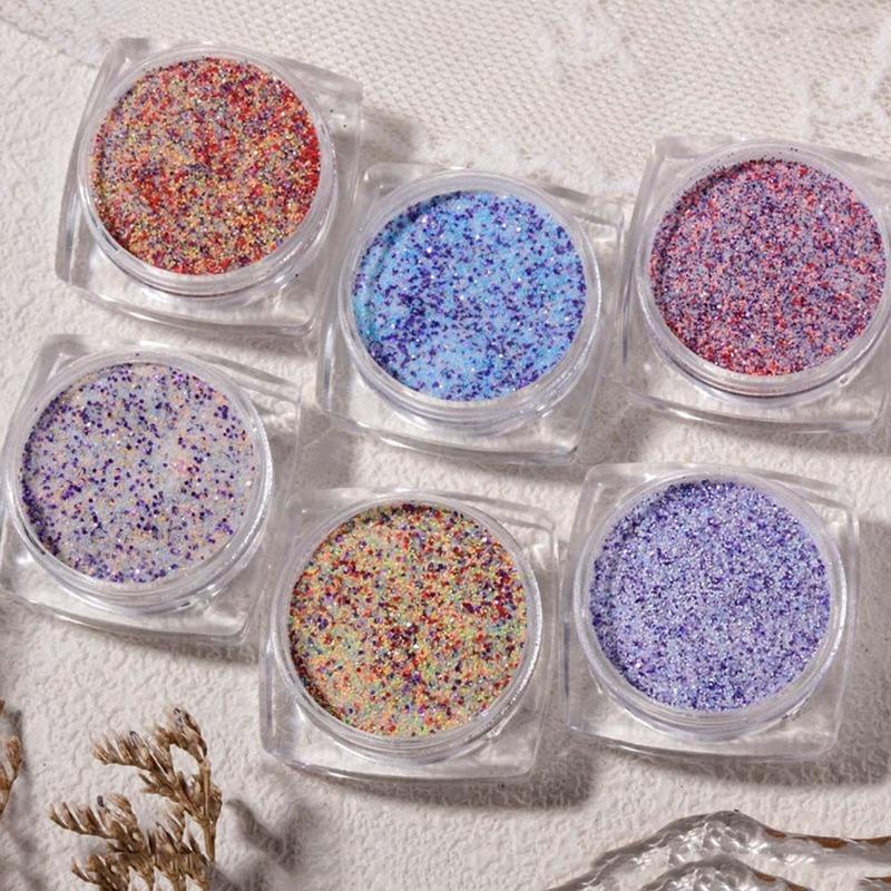 Autumn and Winter Nail Art Knitted Woolen Powder Nail Decoration Retro Color Plaid Glitter Sea Salt Diamond Glitter