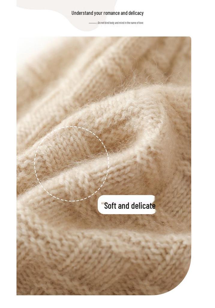 2025 Spring Women's High-End Cable Knit Cashmere Hat - Thick, Warm, and Stylish