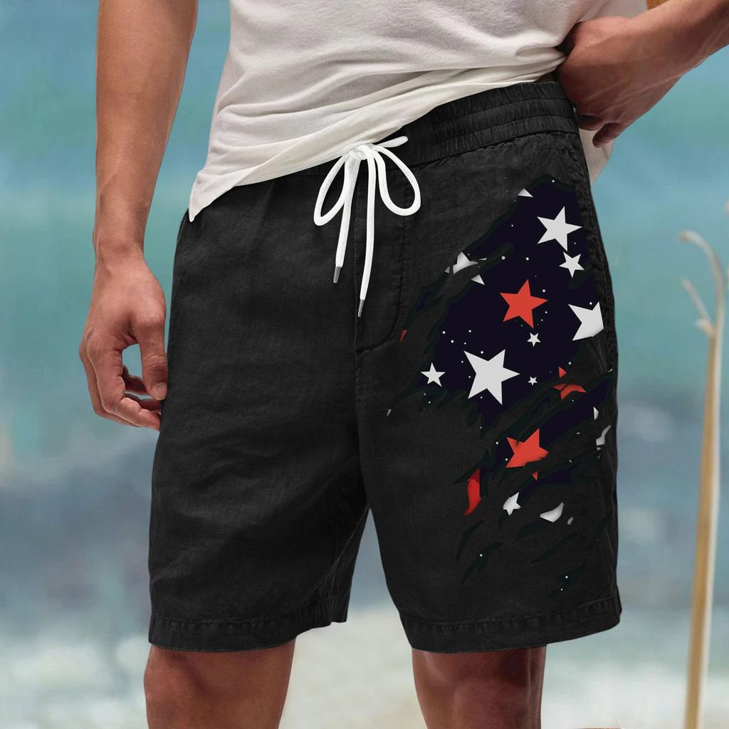 Męskie letnie, duże, swobodne, luźne spodnie sportowe, szorty plażowe