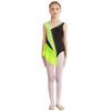 Girls Modern Lyrical Dance Dress High-Low Tulle Split Rhinestone Ballet Gymnastics Leotards Figure Skating Performance Costume