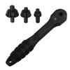 Iron Drill Chuck Wrench, Interchangeable Head Key, Quick Ratchet with 3 Gears, Forward and Reverse Rotation, Anti-Slip Handle for Easy Operation