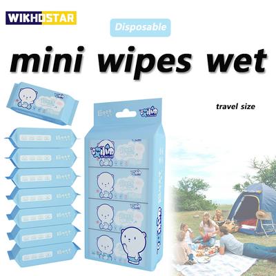 64 pz Mini Salviette Monouso per Mani/Formato da Viaggio Portatile Salviette Speciali per la Pulizia di Mani e Bocca per Forniture Scolastiche per la Casa