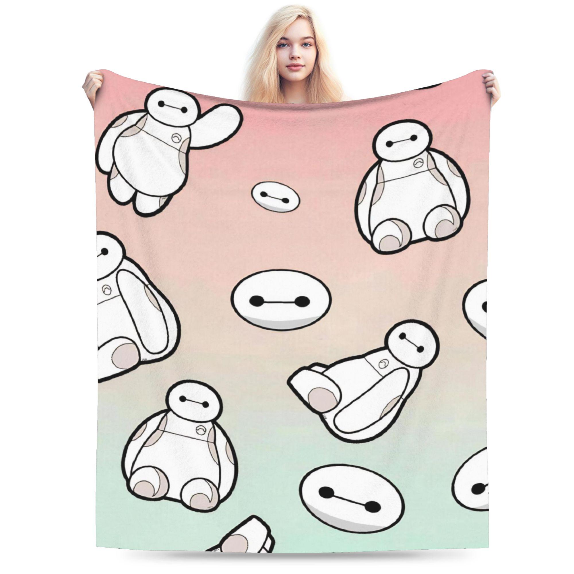 Big Hero 6 Baymax Blanket Flannel Summer Multifunction Super Warm Throw Blanket for Home Travel Bedspreads 75X95CM